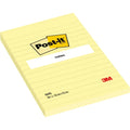 3M Post-it® Notes Canary Yellow 660. 4 x 6 in (101 mm x 152 mm). 100 sheets/pad, 12 pads/Pack. Lined Dozen