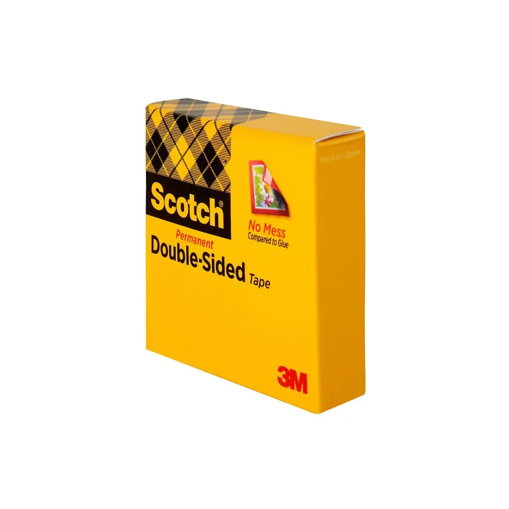 3M Scotch 665 Double Sided Tape, 1/2 in x 900 in, Permanent (25 YD)