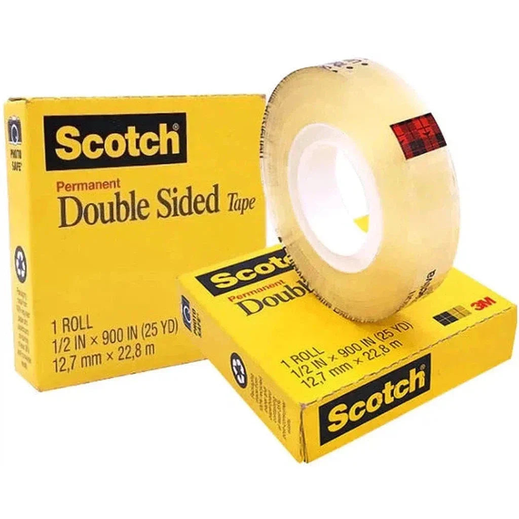 3M Scotch 665 Permanent Double - Sided Tape 1/2 Inch 25 Yards