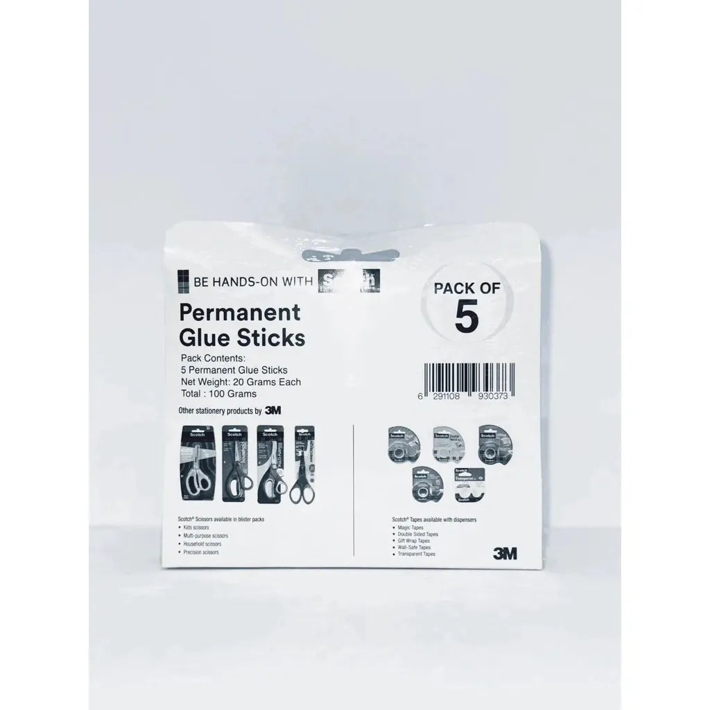 3M Scotch Permanent Glue Stick White 20g 5 PCS Value Pack