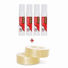 3M Scotch Permanent Glue Stick White 8g 4 PCS with Utility Tape Clear 2 PCS
