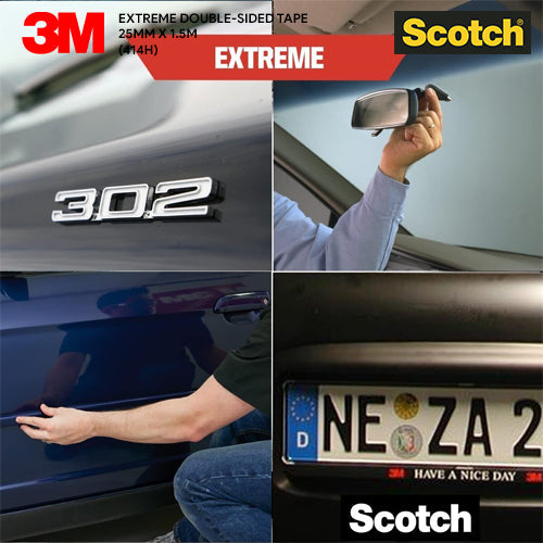 3M Scotch-Mount Extreme Black Double-Sided Mounting Tape 2.54CMx1.52M