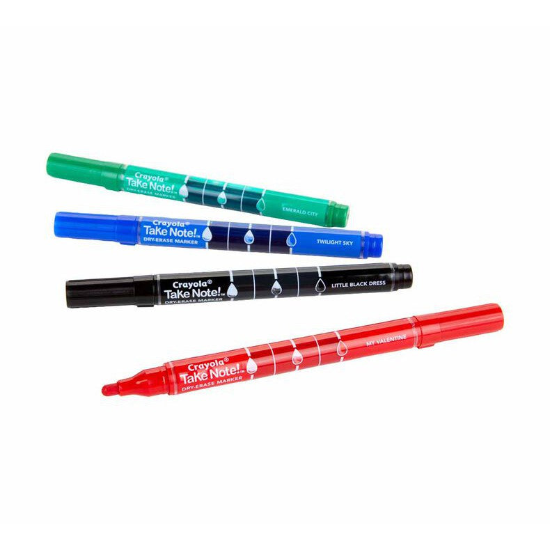 Crayola 4 CT.TAKE NOTE FINE LINE DRY ERASE MARKERS COLORED