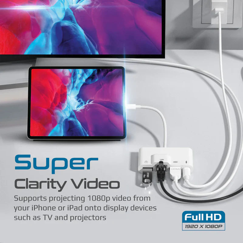 Promate 4-in-1 Multimedia Hub with Lightning Connector