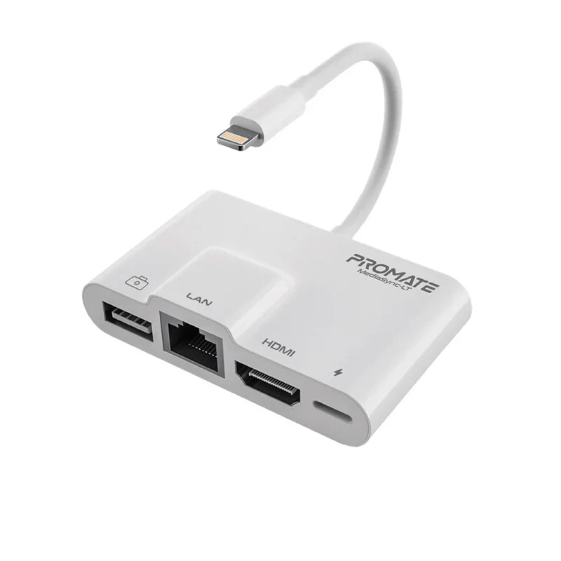 Promate 4-in-1 Multimedia Hub with Lightning Connector