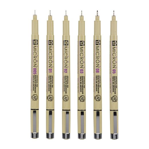 Sakura Pigma Micron Black Set 6