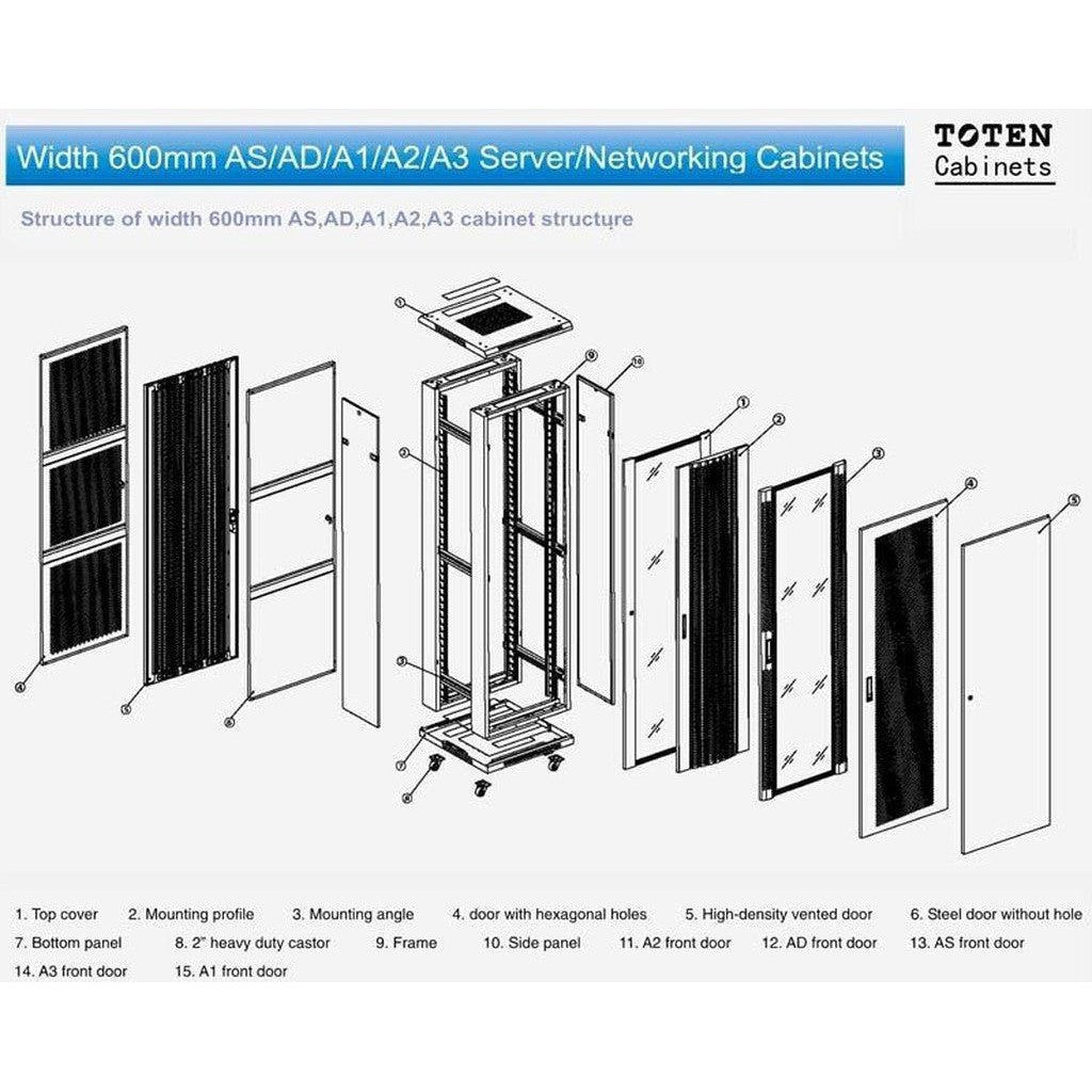 Toten 42U 600X1000Mm Server Rack With Fan Pdu