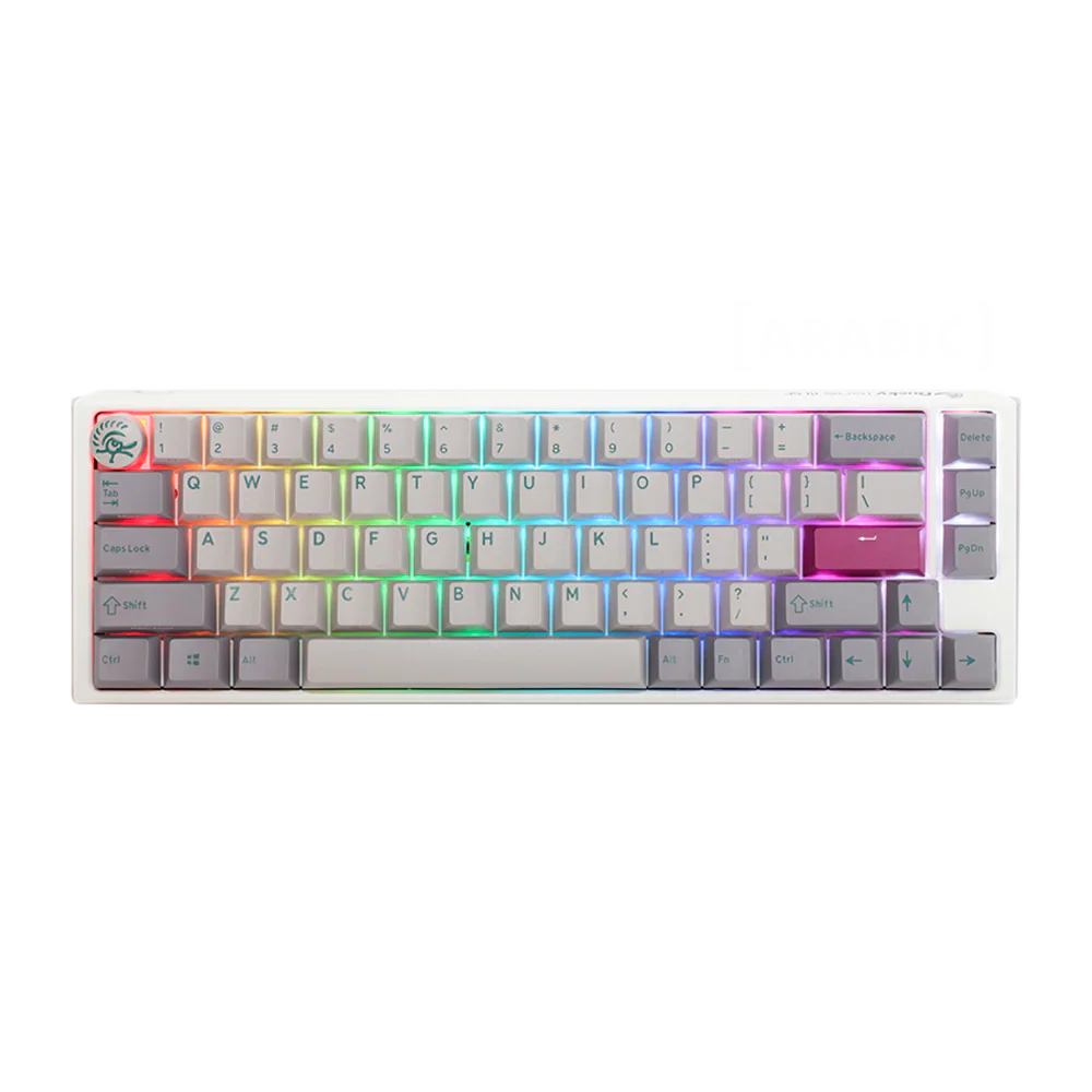 Ducky One 3 Sf Pbt Hot Swap Blue Switch Cherry Rgb Wired Mechanical Gaming Keyboard Arabic - Mist Grey