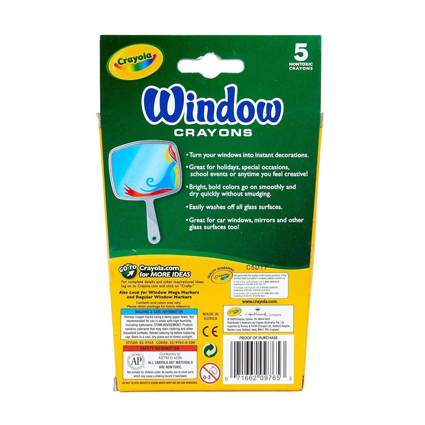 Crayola 5 ct window Crayons