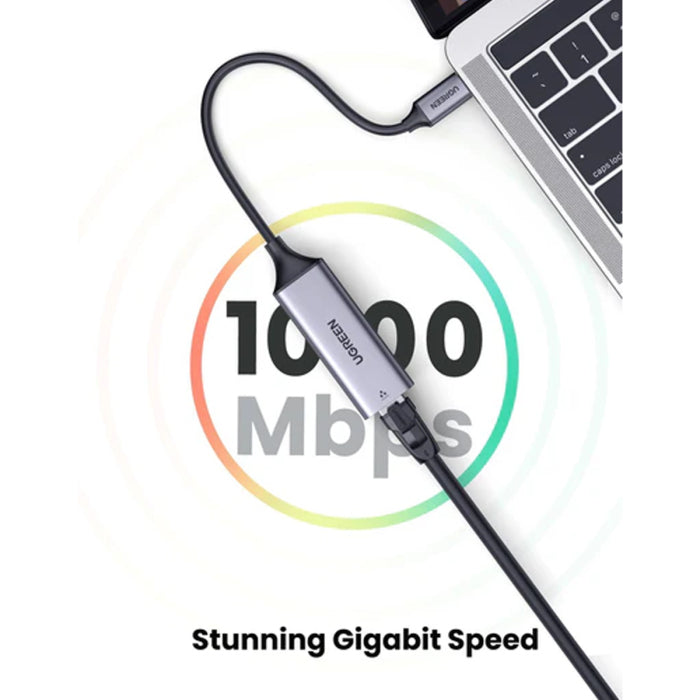 UGREEN USB Type C to 10/100/1000M Ethernet Adapter (Space Gray) CM199