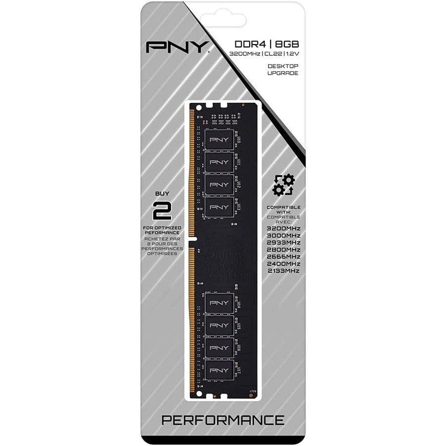 PNY 8GB DDR4 3200Mhz DIMM Memory Desktop (MD8GSD43200-TB)