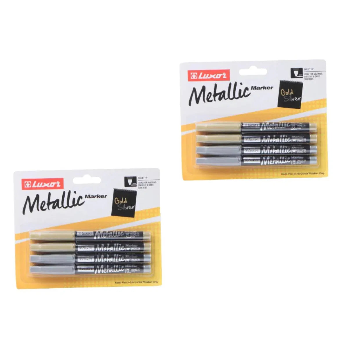Luxor- Metallic Marker Gold & Silver - 4 Markers - Set Of 2 Packets