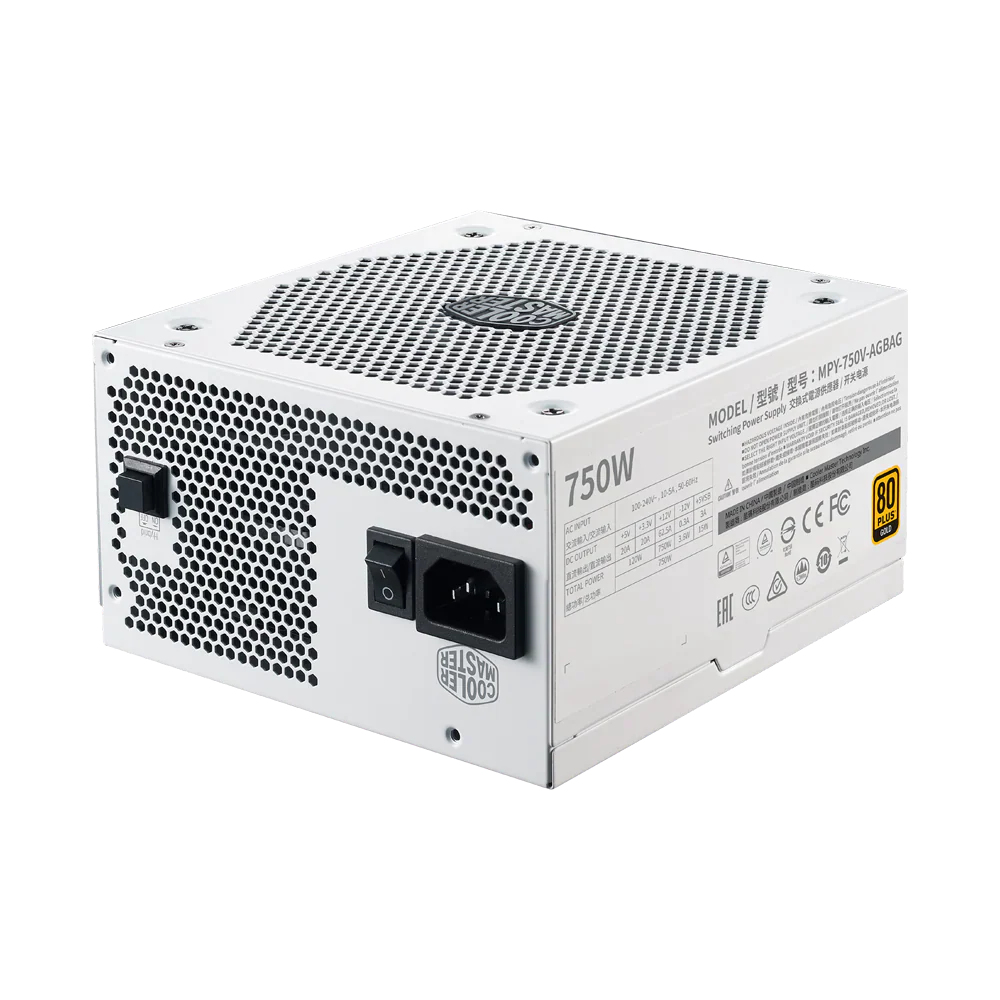 Cooler Master V750 750W V2 80 Plus Gold Full Modular Power Supply - White