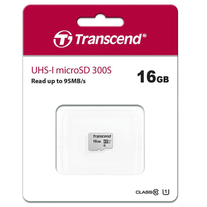 Transcend 16GB microSDXC/SDHC 300S Memory Card Up to 95 MB/s Speed