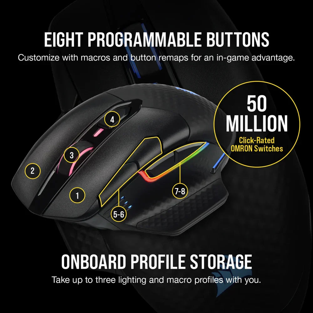 Corsair Icue Dark Core Pro Rgb Wireless Gaming Mouse Black