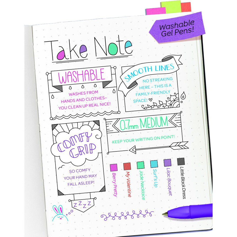 Crayola 6 CT TAKE NOTE WASHABLE GEL PENS