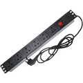 6 Way Pdu Universal Input Plug Rack Mount Type