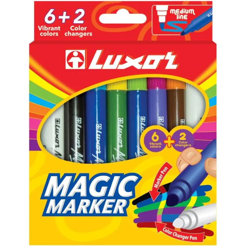 Luxor- Magic Pens Magic Marker Case Of 8 Assorted Colors Set Of 3
