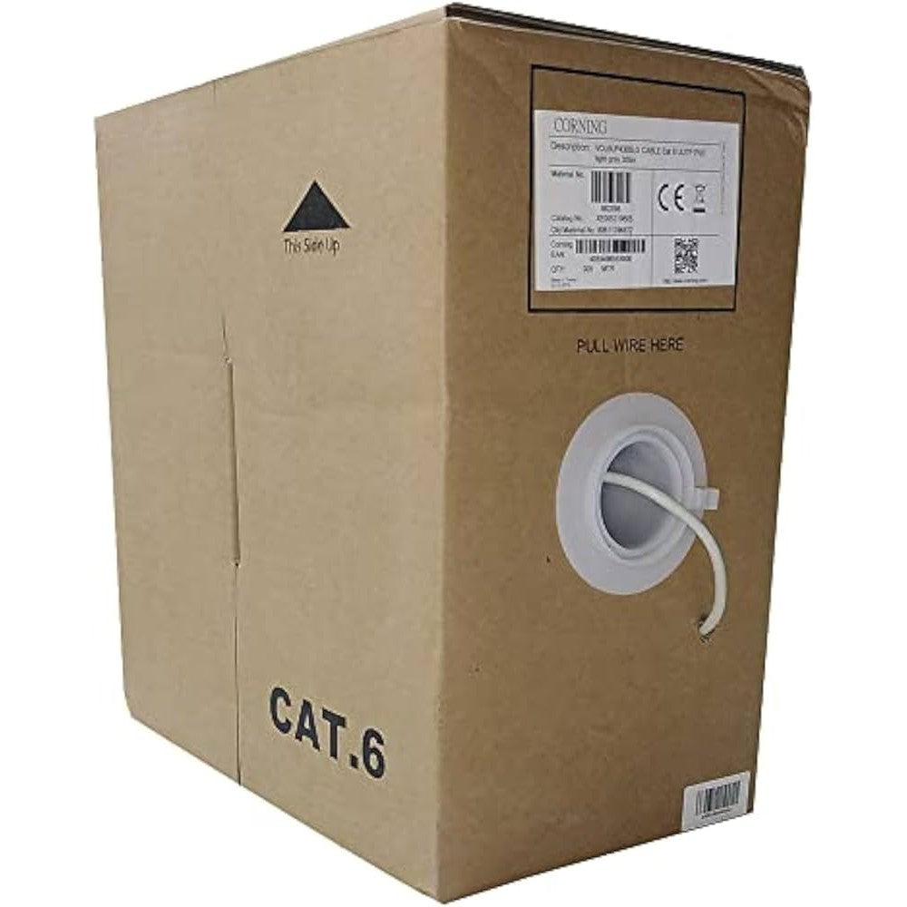 Corning Utp Cat.6 Solid Cable Pvc 24Awg W / Cross Filler 305M / Un Reel Box - Grey