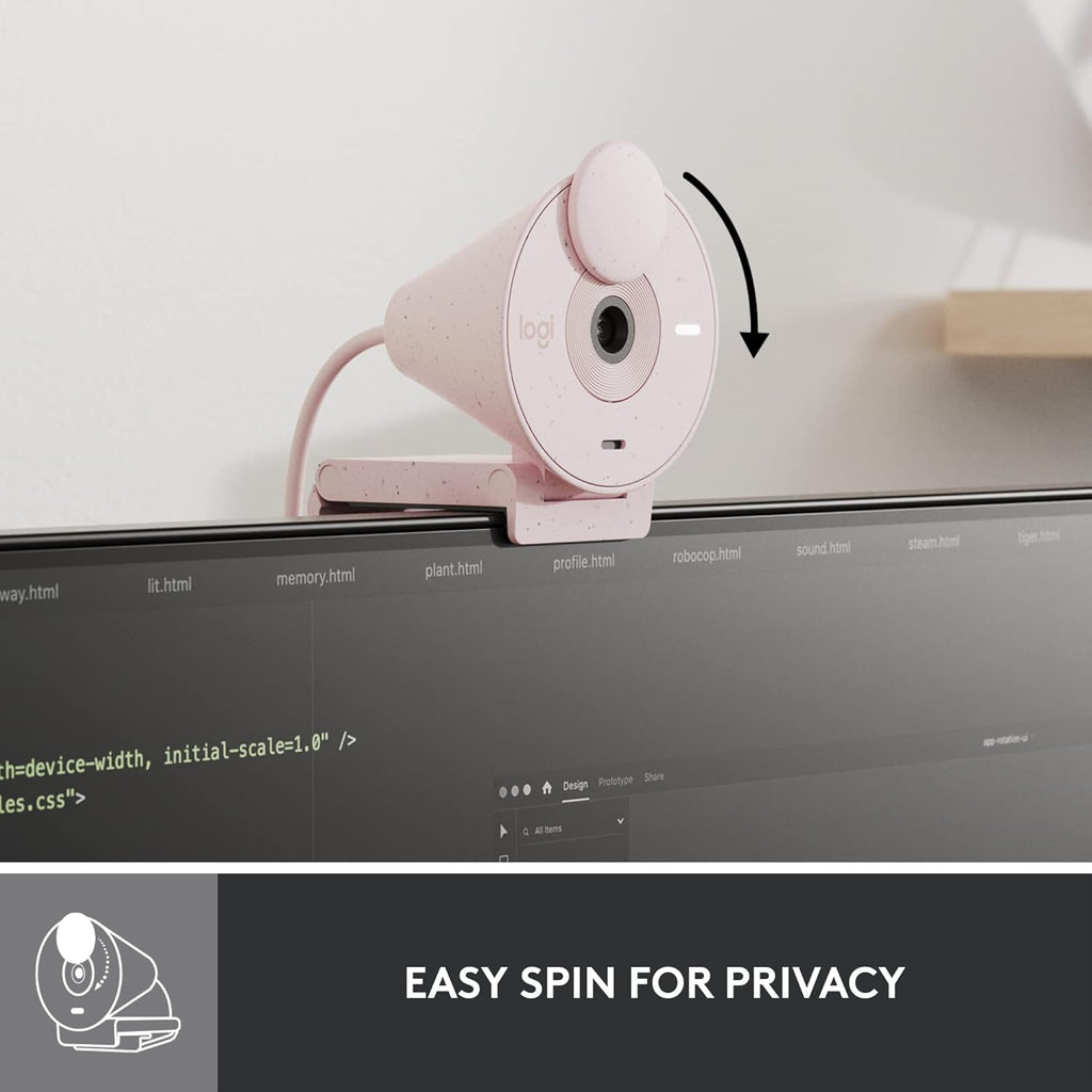 Logitech Brio 300 Full HD Webcam - 2MP / USB-C / wired / Rose