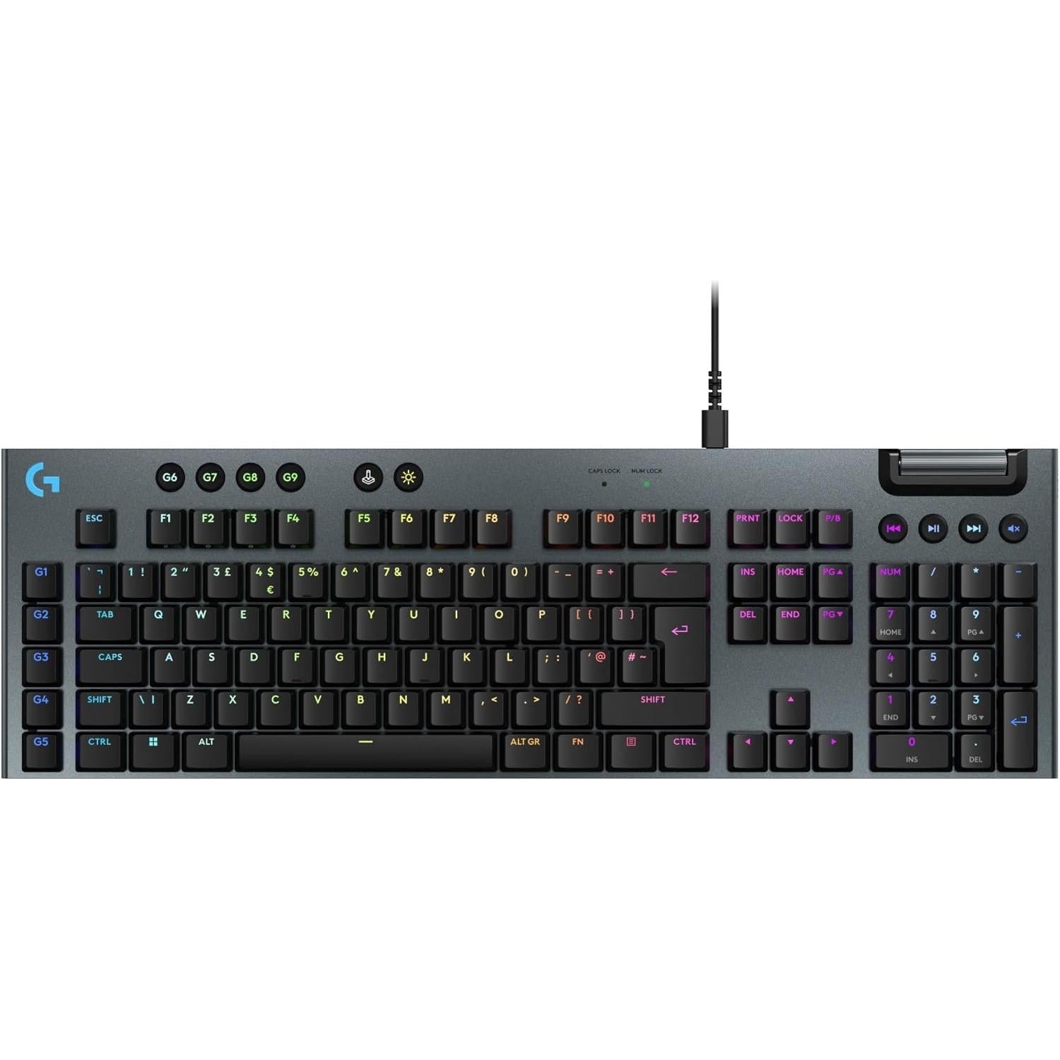 Logitech G915 X Wired Mechanical Gaming Keyboard, Pbt Keycaps, Lightsync Rgb  - Tactile