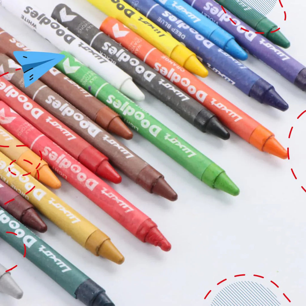 Luxor - Wax Crayons Extra Long 18 Assorted Shades Set Of 3