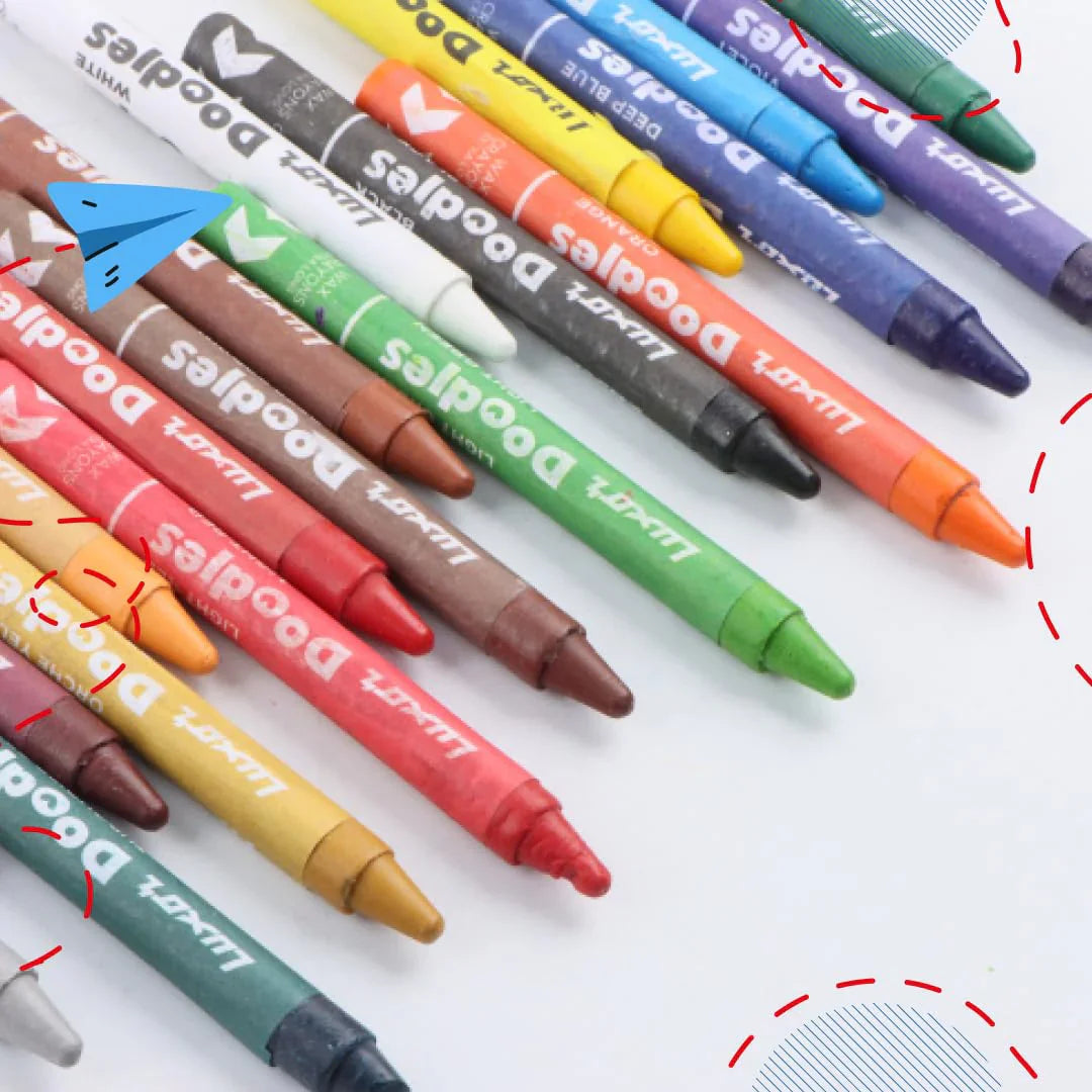 Luxor - Wax Crayons Extra Long 18 Assorted Shades Set Of 3
