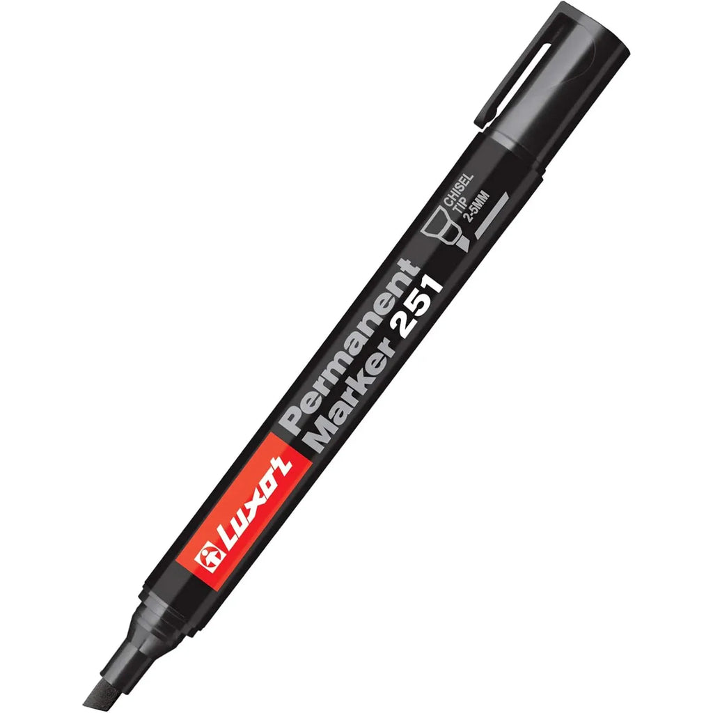 Luxor - Permanent Marker 251 Chisel Tip 2-5Mm Black (12’S Box)