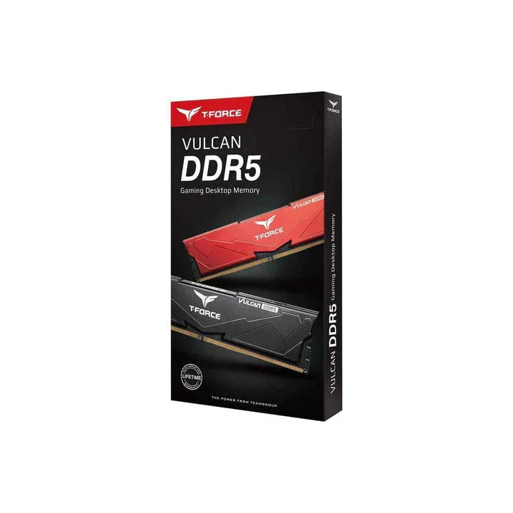 64GB DDR5 6000Mhz (32GB x 2) non-RGB TeamGroup T-Force Vulcan CL38 Aluminum Metal Heatsink Intel XMP 3.0 & AMD Expo Compatible Desktop Gaming Memory Ram