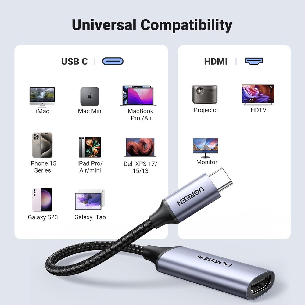 UGREEN USB-C to HDMI Adapter  (Grey Black) CM297