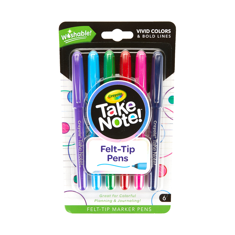 Crayola 6CT.TAKE NOTE ULTRA-FINE WASHABLE FELT-TIP MARKER PEN