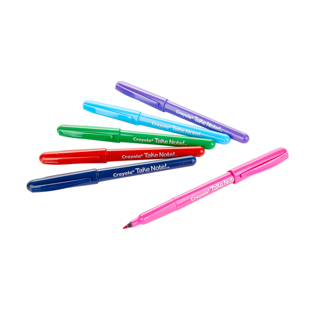 Crayola 6CT.TAKE NOTE ULTRA-FINE WASHABLE FELT-TIP MARKER PEN