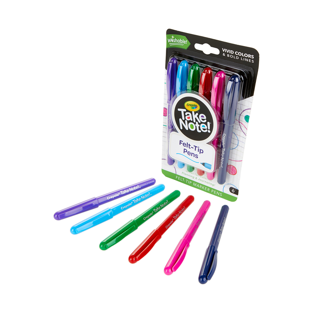 Crayola 6CT.TAKE NOTE ULTRA-FINE WASHABLE FELT-TIP MARKER PEN