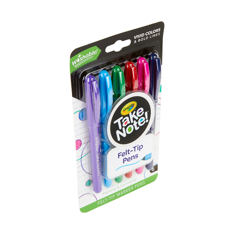 Crayola 6CT.TAKE NOTE ULTRA-FINE WASHABLE FELT-TIP MARKER PEN