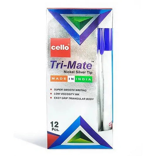 Cello Tri-Mate Pen 1.0Mm - 12 Pcs