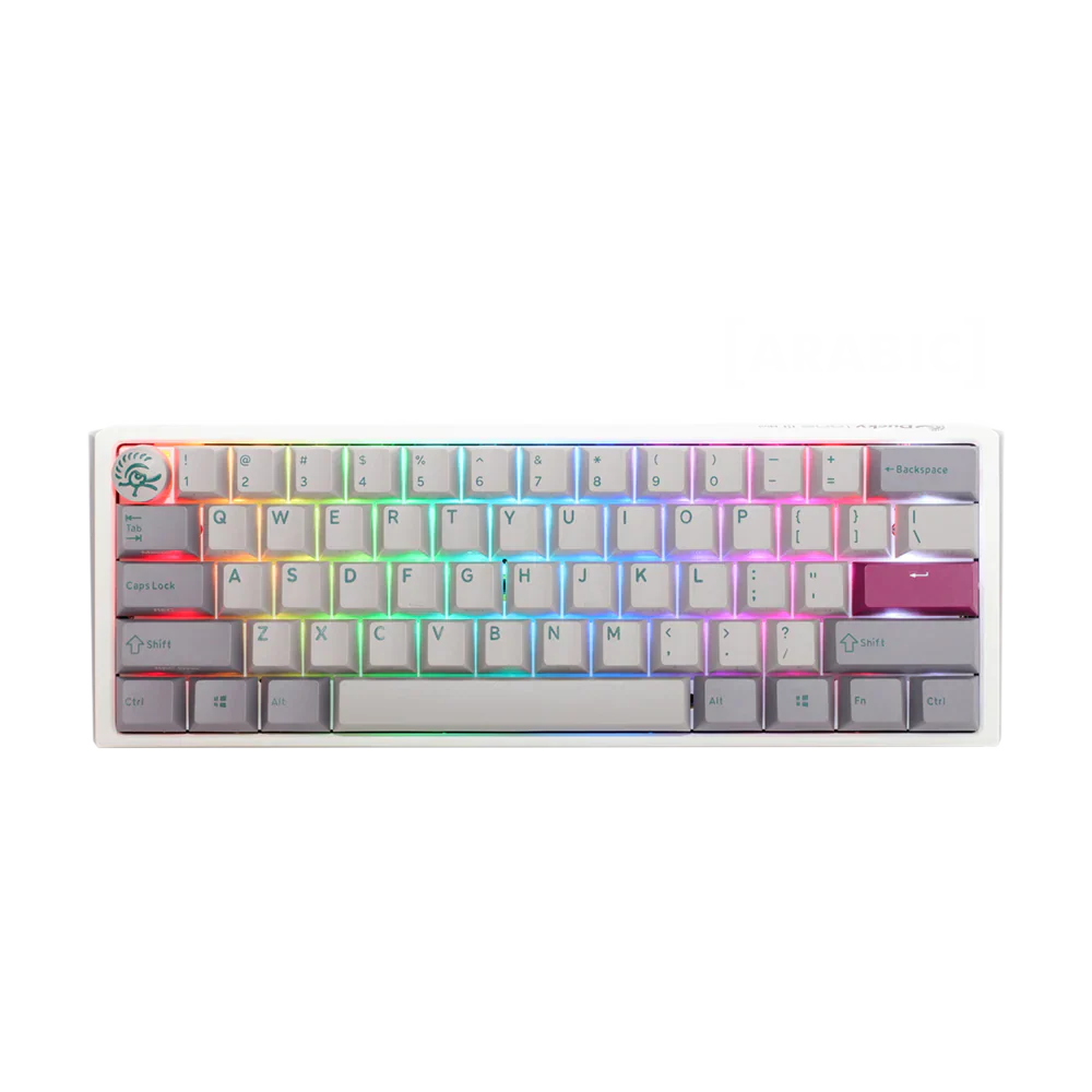 Ducky One 3 Mini Pbt Hot Swap Blue Switch Cherry Rgb Wired Mechanical Gaming Keyboard Arabic - Mist Grey