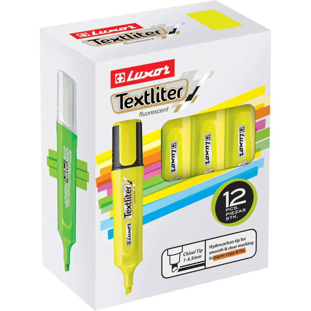 Luxor - Textliter Highlighter Assorted Color Pack Of 12