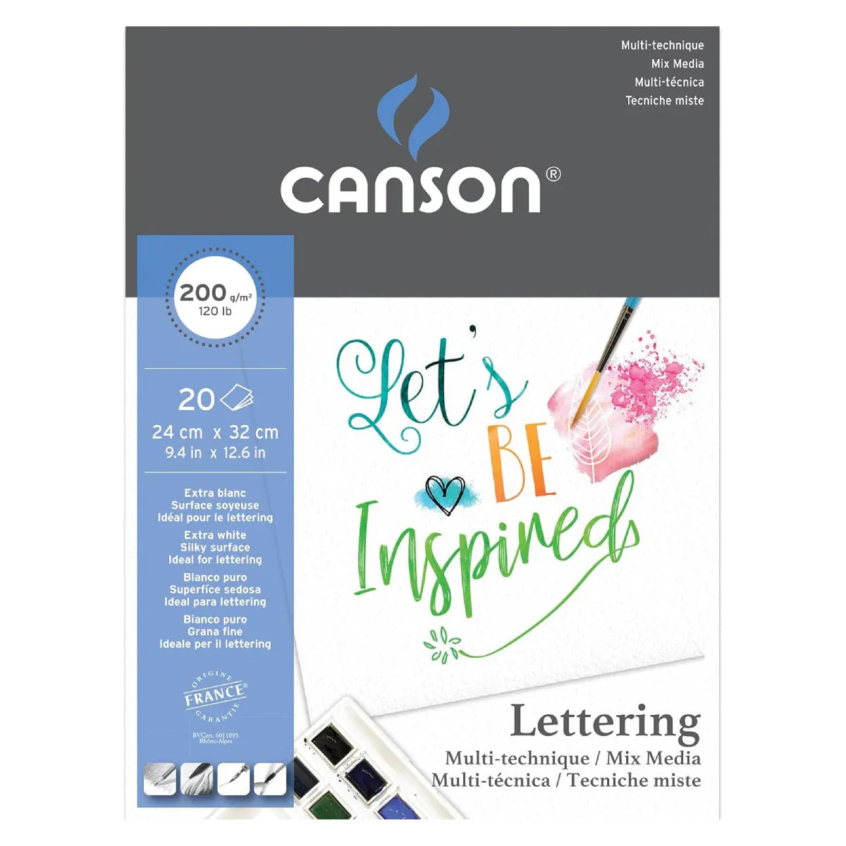Canson Lettering Mix Media Pad Natural White