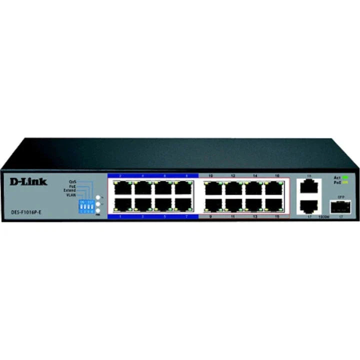 D-Link Poe Switch 16 Port 10/100 Unmanaged Des-F1016P