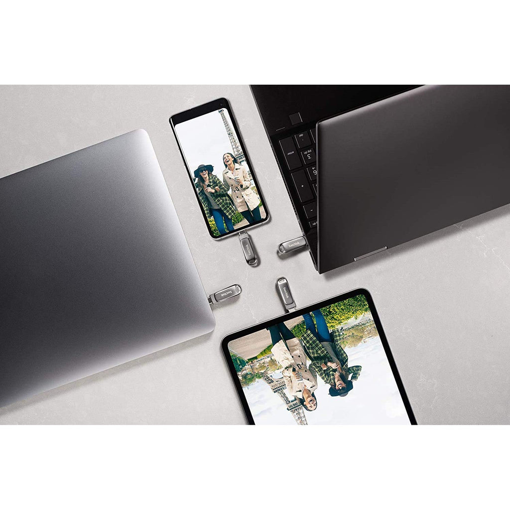 Sandisk Ultra Dual Drive Luxe Flash Drive – 1Tb / 400Mb/S/ Usb 3.2 Gen 1 / Type-C / Silver
