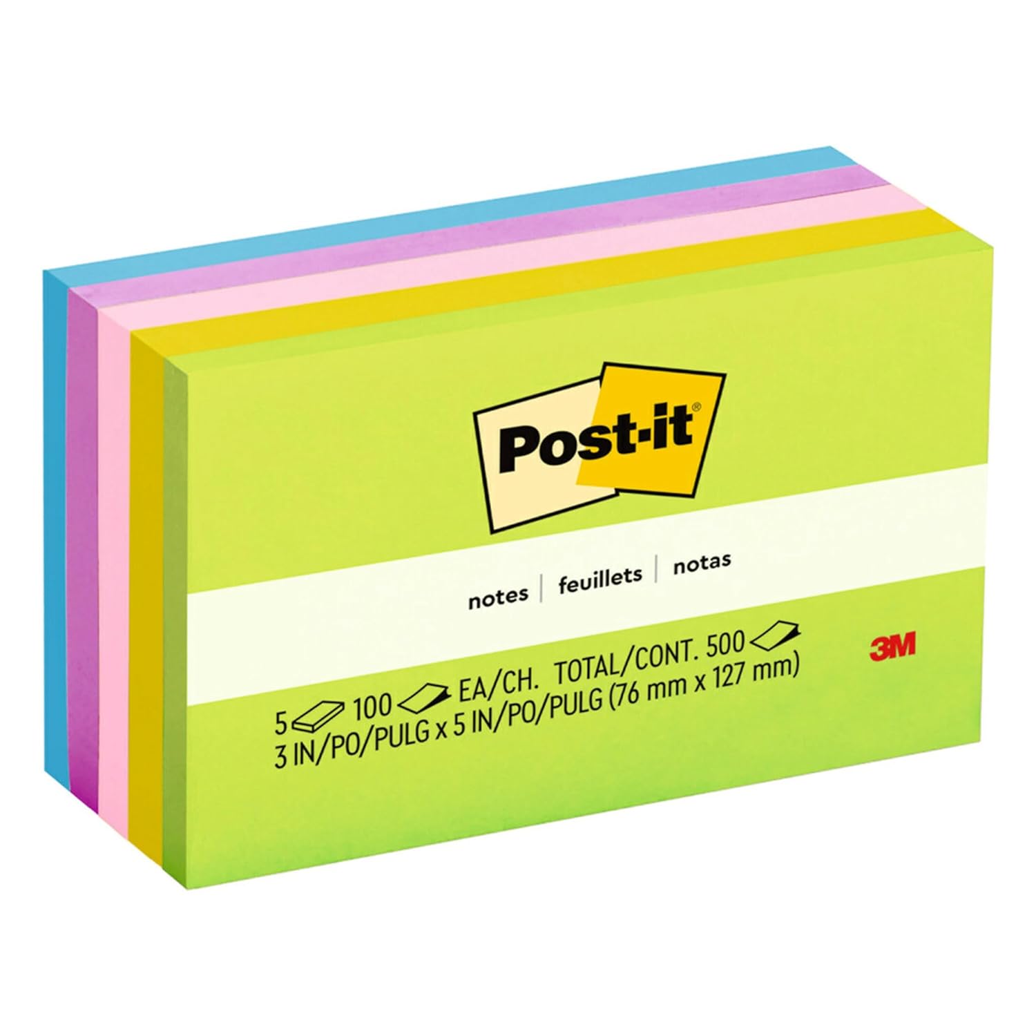 Post-It Ultra Colours 3X5  5 Pads/Pack