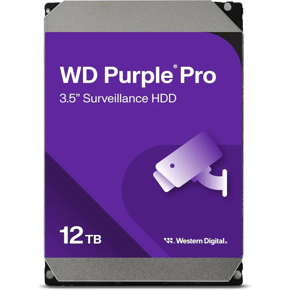 WD Purple Pro Surveillance Hard Drive - 12TB / Up to 272MB/s / 3.5-inch / SATA / 512MB Buffer