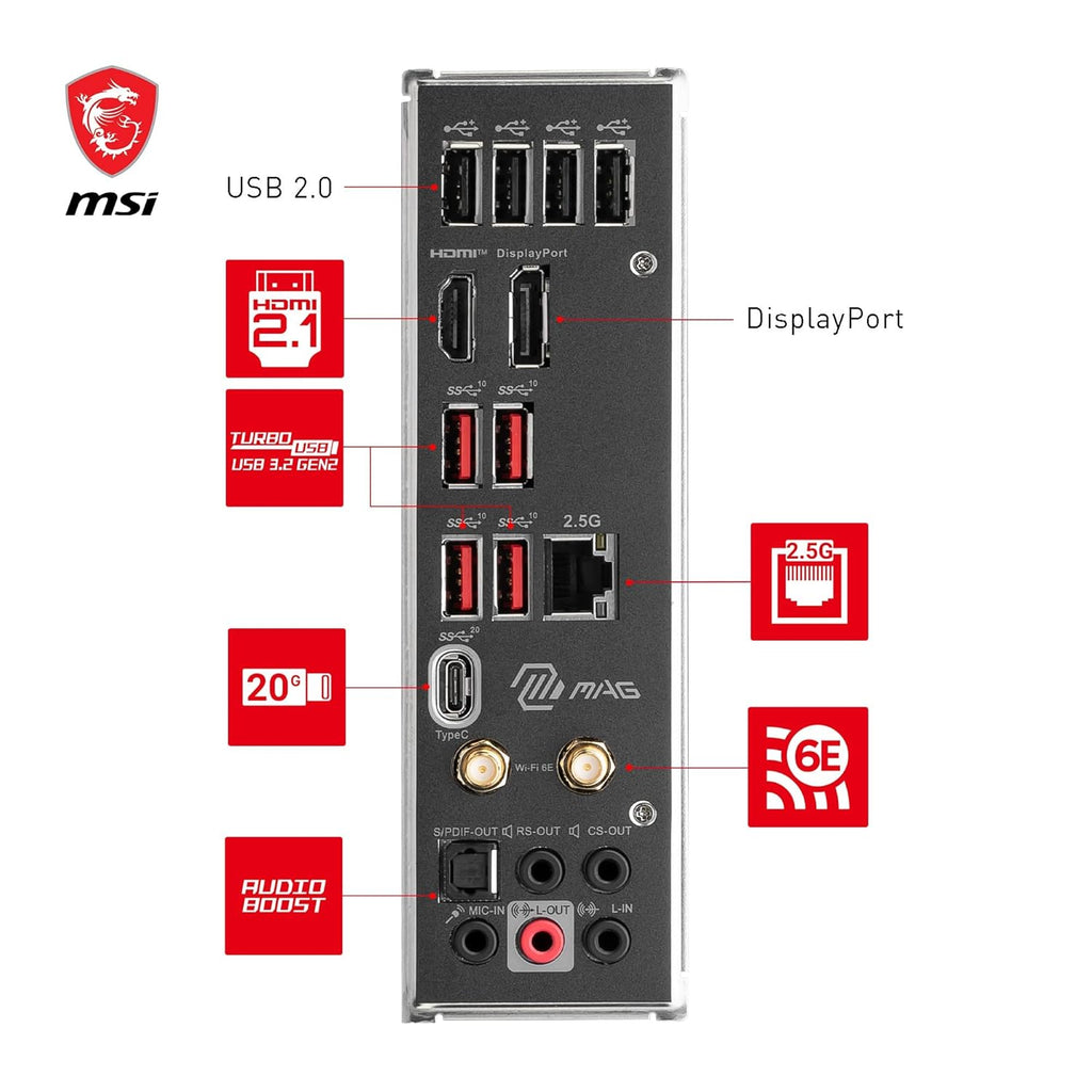 Msi Mag B760 Tomahawk Wifi Ddr4 Atx Motherboard - Black
