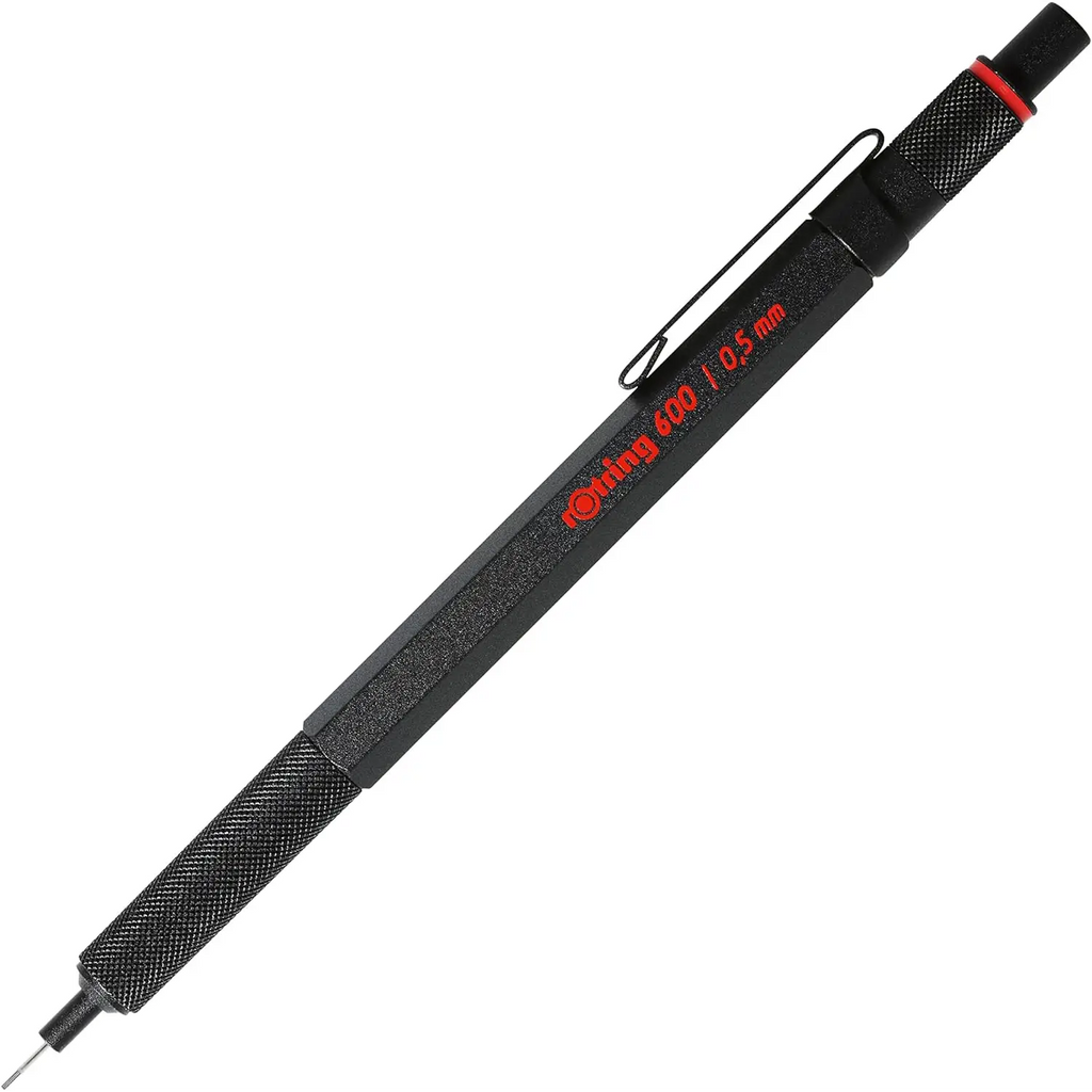 Rotring Mechanical Pencil (600/0.5Mm) Full Metal Black Mechanical Pencil