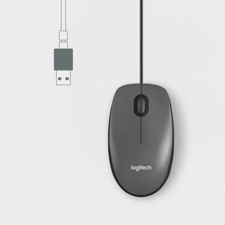 Logitech M100 Corded Mouse – Wired USB Mouse - Black / Logitech
