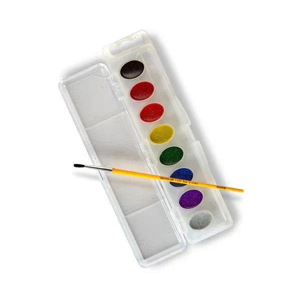 Crayola 8 CT WASHABLE WATERCOLOR PANS,GLITTER COLORS