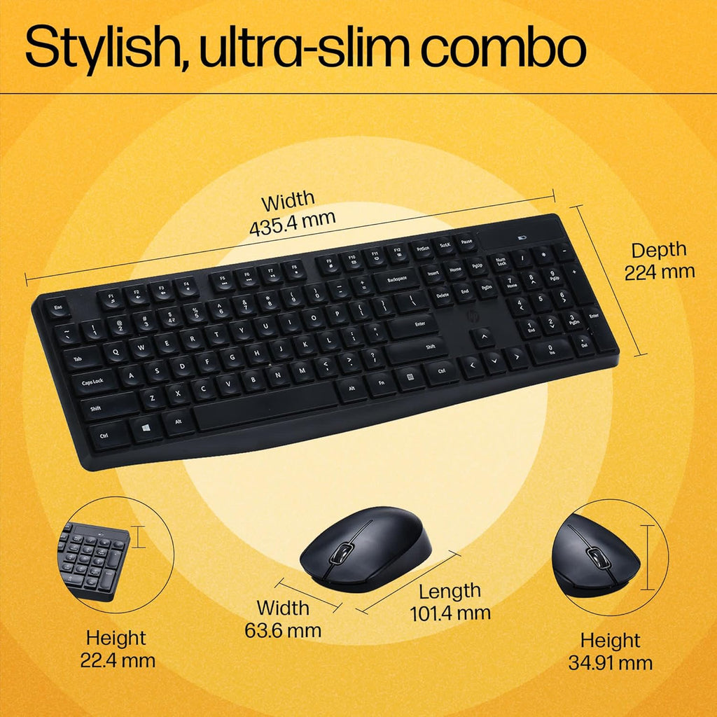 HP CS10 Wireless Keyboard and Mouse - Black