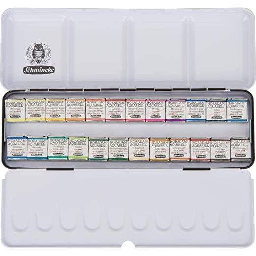 Schmincke - Horadam Aquarell Color Box, 24 × ½ Pans