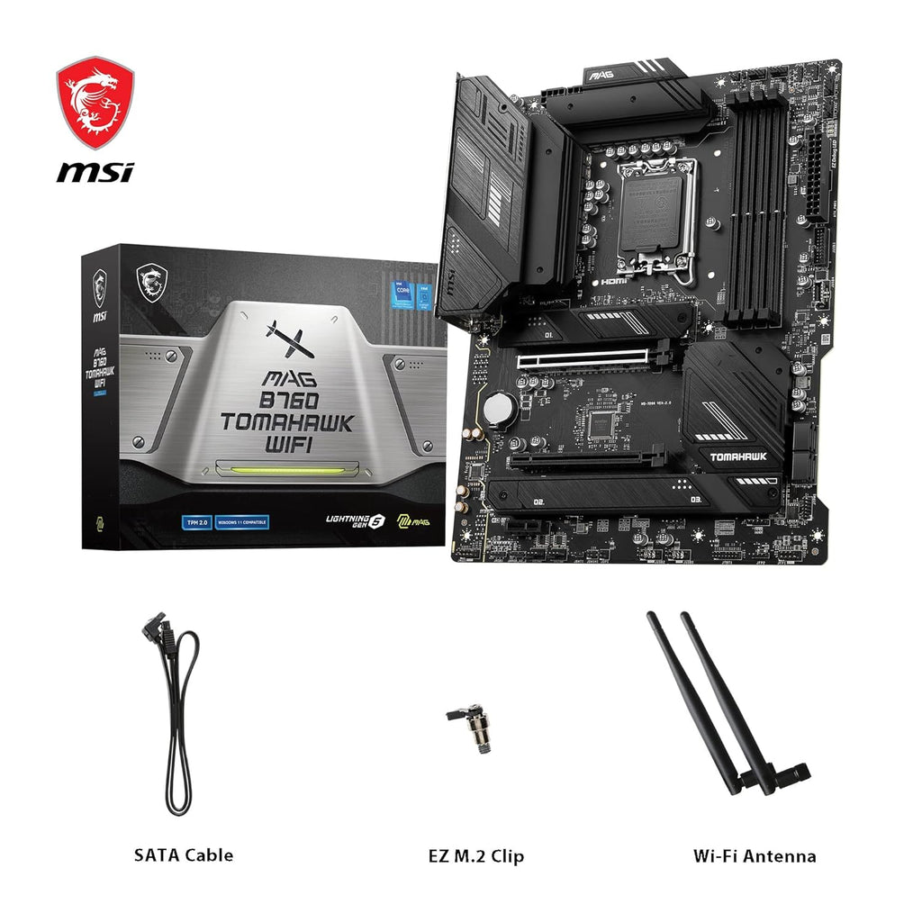 Msi Mag B760 Tomahawk Wifi Ddr4 Atx Motherboard - Black