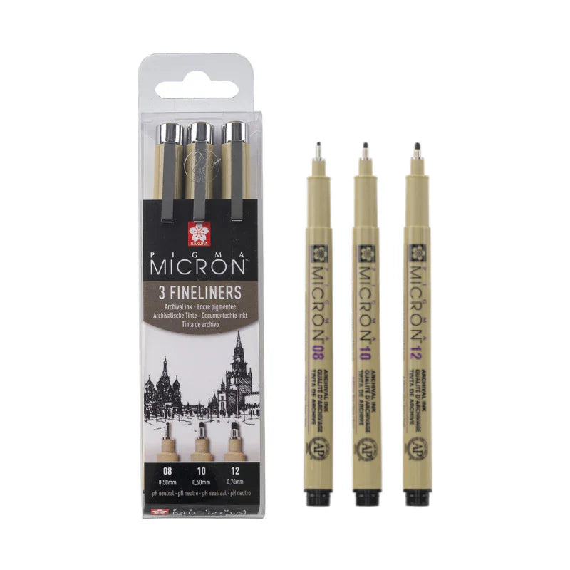 Sakura Pigma Micron Set 3 08-10-12